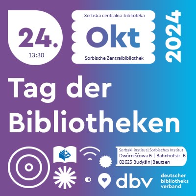 Web-Banner zum Tag der Bibliotheken am Sorbischen Institut am 24. Oktober 2024