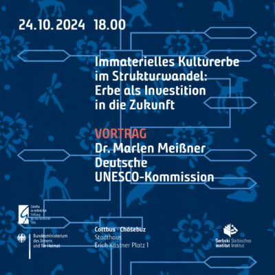 Banner zum Eröffnungsvortrag zu Immateriellem Kulturerbe im Strukturwandel i.R. der Tagung Kulturelle Diversität am 24.. Oktober 2024 in Cottbus/Chóśebuz